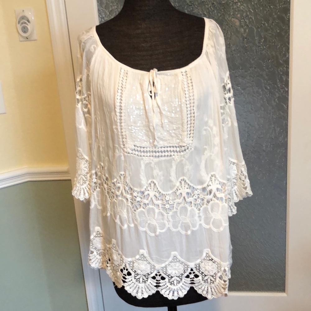 Made in Italy Murano lace top Size medium